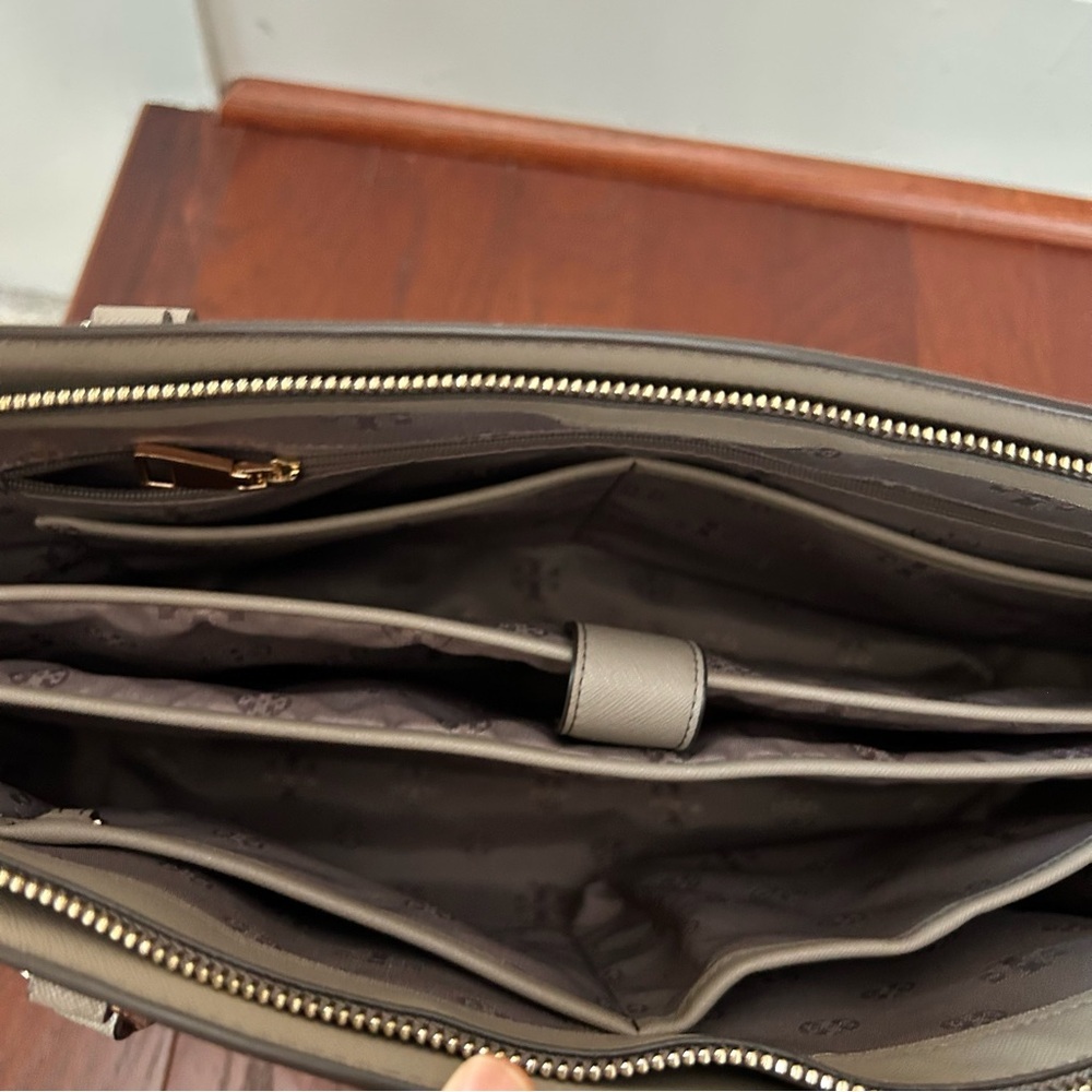 Tory Burch Triple Compartment French Gray Leather Large shopperTote Bag - Picture 10 of 14